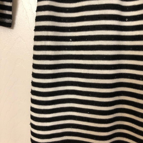Express black and white sequin stripe dress - Picture 2 of 4